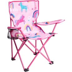 OHS Kids Foldable Unicorn Print Camping Chair - Pink