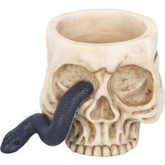 Beige Candle Holders Something Different Skull Tealight With Snake Candle Holder
