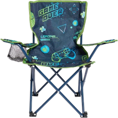 Kids Foldable Gaming Print Camping Chair - Blue