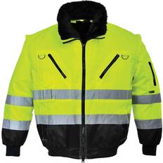 Water Repellent Work Jackets Portwest Hi-Vis 3-in-1 Contrast Pilot Jacket - Yellow/Black