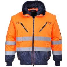 Portwest Hi-Vis 3-in-1 Contrast Pilot Jacket - Orange/Navy