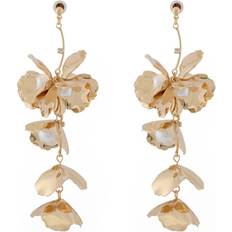 Serrenna Flower Petal Drop Earrings - Gold