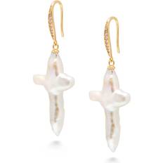 Nialaya Örhängen Nialaya Pearl Cross Earrings Dam -