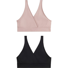 H&M Støvet Rosa Sort Mama 2-Pak Seamless Amme-Bh Size M