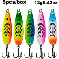 Fiskeutrustning Temu 3 5pcs Metal Spoon Shaped Hard Fish