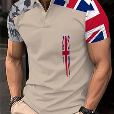 Camouflage - Men Shirts Temu Men's Casual Short Sleeve Shirt With Camouflage Flag Print - Breathable
