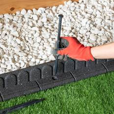Grey Mowing Edge Garden Border 7cm W x 120cm H x 8cm D
