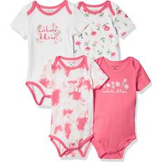 Calvin Klein Bodysuits Calvin Klein Girls 4 Pieces Pack Bodysuits - Coral Reef/Equator Pink/White