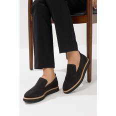 Faux Suede Slip-On Loafers Standard 13 - Black