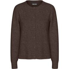 Pieces Pcmalou Strikket Cardigan - Mørkebrun