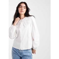 New Look Women Shirts New Look Embroidered Collar Shirt Plus Size - White