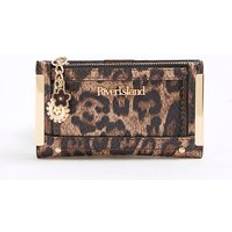 Wallets & Key Holders River Island Womens Brown Leopard Print Mini Purse