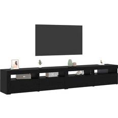 vidaXL TV-skåp 3 pcs Svart Ek 240 x 35 x 40 cm TV-bänk