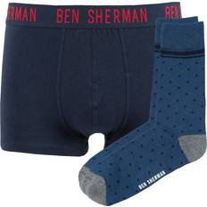 Ben Sherman Underwear Ben Sherman Mens Boxers Socks Gift Box Set Present Trunks Underwear - Navy