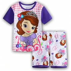 Green Pyjamases New'C Summer Children Pajamas Set Short Sleeve Mickey - Army Green