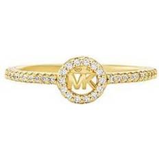 Michael Kors Ringar Michael Kors 14k Gold-Plated Sterling Silver Pav Logo Ring - Gold
