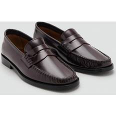 Mango Moccasins Mango Gathered Leather Moccasin Chocolate - Chocolate