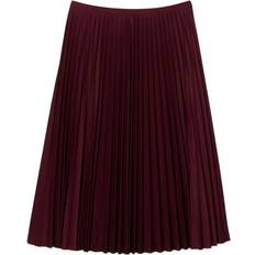 Lacoste Skirts Lacoste Fluid Pleated Elasticated Waist Skirt - Burgundy