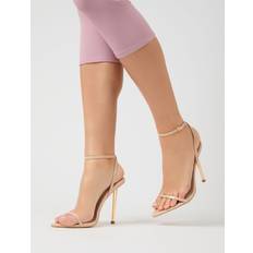 Syntet Pumps Public Desire Legacy Nude Barely There Pointed Toe Gold Stiletto Heels