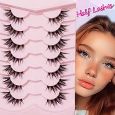 Makeup Temu Hypoallergenic Style False Eyelashes Set 3D Lashes Transparent Band - Natural