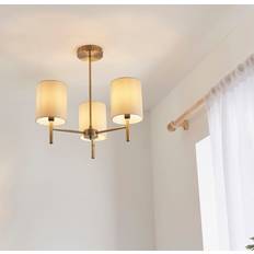 Etta Avenue Iyanna 3-Light Shaded Chandelier Antique Brass Plate Pendant Lamp