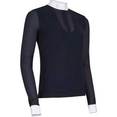 Long-Sleeved Riding Polo Shirt - Bleu
