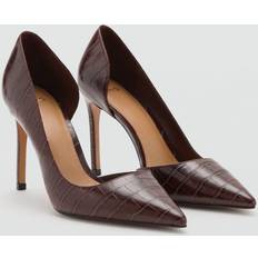 Mango Shoes Mango Croc-Effect Heeled Shoes Woman - Chocolate