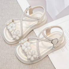 Beige Sandals Shein Girls Open Toe Anti-Slip Leisure Shoes - Cute