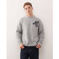 New Era Jumpers New Era Oversized Knitted Jumper - Grey