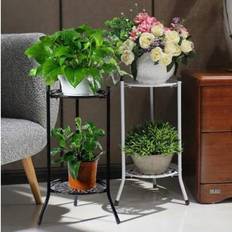 Pots, Plants & Cultivation Shein Double-Layer Metal Flower Stand European