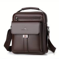 Brown - Men Messenger Bags Temu Men's Retro Shoulder Bag With Adjustable Strap
