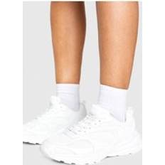 White Trainers boohoo Panelled Chunky Trainers - White