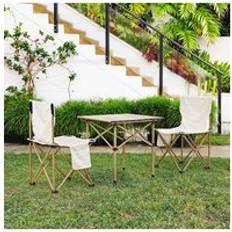 Living and Home 3-Piece Folding Camping Table Chairs Set