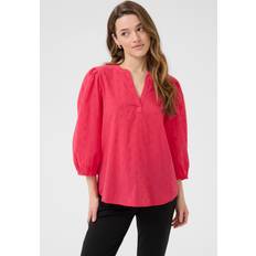 Dam - Rosa Blusar Kaffe Kajollia Blouse Dam Långärmade Blusar - Raspberry