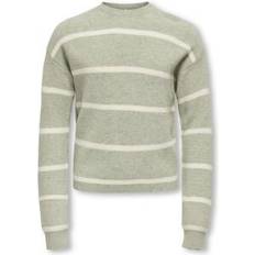 Grøn - Piger Striktrøjer Only Pullover Kogfranca Striktrøje - Creme/Pastelgrøn