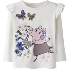 Hvid Overdele Name It Nmfanna Peppa Ls Top Box Cplg T-shirt - Gris