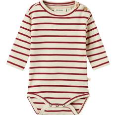 Red Bodysuits Children's Clothing Name It Baby Girls Striped Long Sleeve Bodysuit - Red