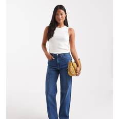Only Petite Juicy Jeans Med Vida Ben Stråveck Hög Midja - Mörkblå
