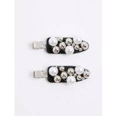 Slides River Island Womens Silver Embellished Hair Slides