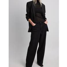 Loose Low Waist Long Jeans - Sort