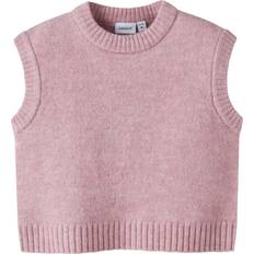 Strikkede veste Børnetøj Name It NMFNeifyly Vest Beifyly Burnished Lilac - Lilla