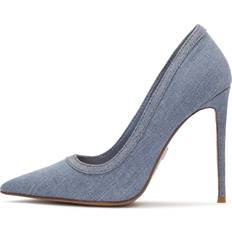 Blå - Stilethæl Højhælede sko Kazar Denim Stofpumps - Blå