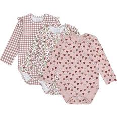 Ternede Bodyer Hust & Claire Bella Little Check 3-Pak Body Adobe Rose Grøn/Lyserød/Mørkerød/Hvid