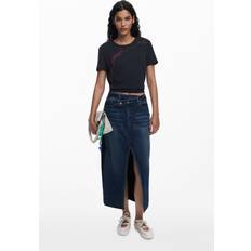 Desigual Kjolar Desigual Twisted Långkjol Med Central Slits - Blå