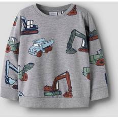 Name It Babyer Sweatshirts Name It NmmNenean Grey Melange Sweatshirt - Lyseblå/Rustbrun/Grå/Meleret