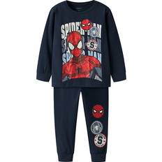 Ensfarvet Pyjamasser Børnetøj Name It Nmmocti Spider Natsæt Spider Man - Navy Blazer