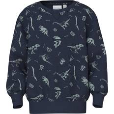 Name It Blå Sweatshirts Name It NMMVimo Normal Pasform Sweatshirt - Navy Blazer Dino World