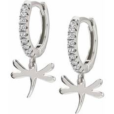 Nomination Silver Earrings Nomination Chic Silver Crystal Dragonfly Huggie Hoop Earrings - Silver