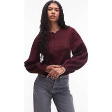 & Other Stories Tops & Other Stories Textured Blouse With Button Front Burgundy