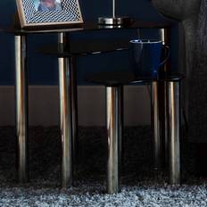 Metro Lane 3 Piece Nest of Tables Black Nesting Table